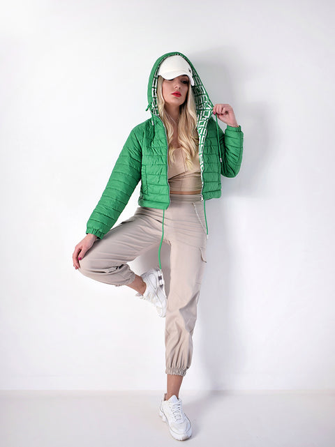 Green Hooded padded jacket