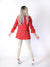 Red Ruched sleeves Blazer