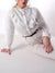 White cotton crochet long sleeve shirt